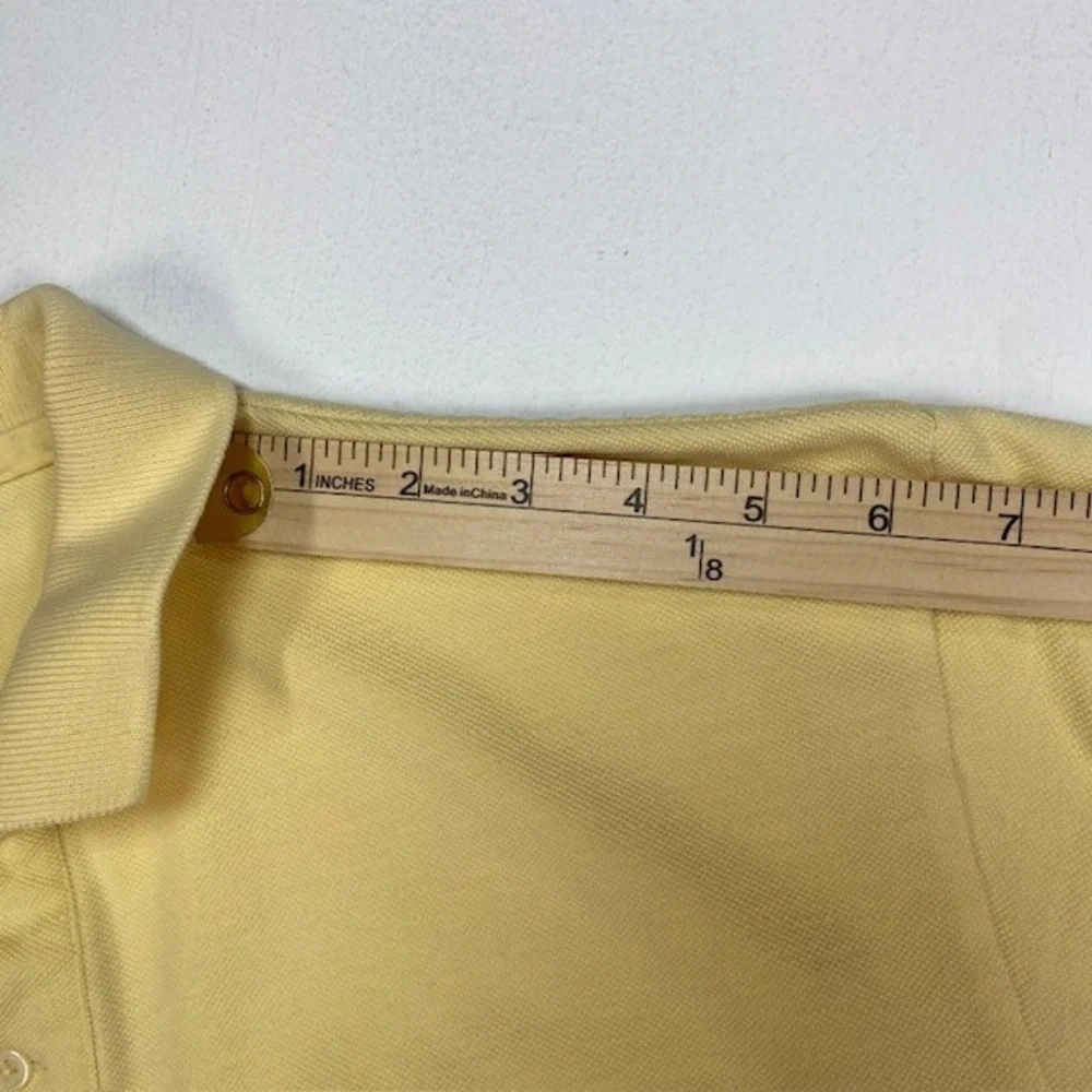 Polo Ralph Lauren Mens Large Yellow Short Sleeve‎ Cotton Pique Polo Shirt Logo